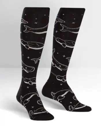 Stellar Whales women's knee high socks