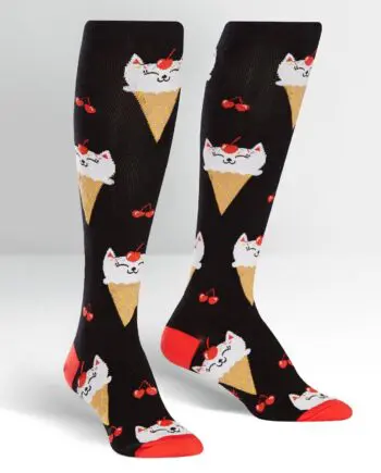 Kitty Cone design women's knee high socks