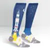 3,2,1 Lift Off design women's novelty knee high socks