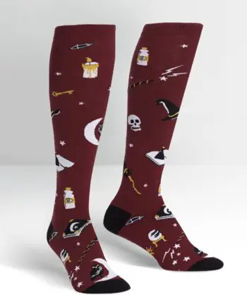 Spells Trouble design women's novelty knee high socks