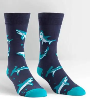 Shark Attack Design men's novelty crew socks