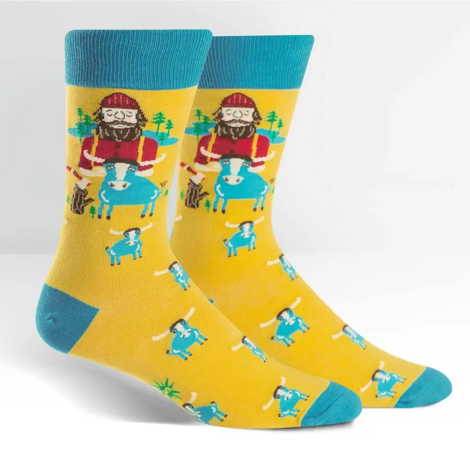 Paul Bunyan design men's novelty crew socks