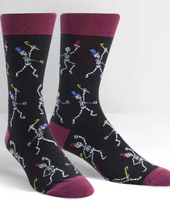 Sir Skeleton design men's novelty crew socks