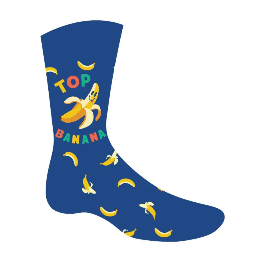 Top Banana design men's novelty crew socks