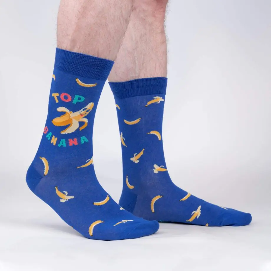 Top Banana design men's novelty crew socks