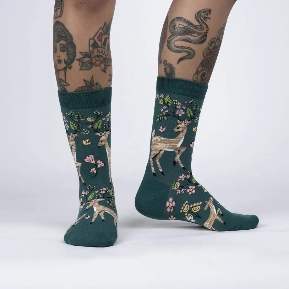 Spring awakening design women's novelty crew socks