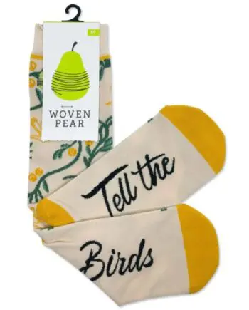 "Tell the Birds" Unisex Novelty Crew Socks by Woven Pear