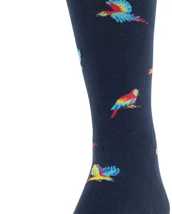 "Navy Blue Parrot" Men's Novelty Crew Socks by Gold Toe