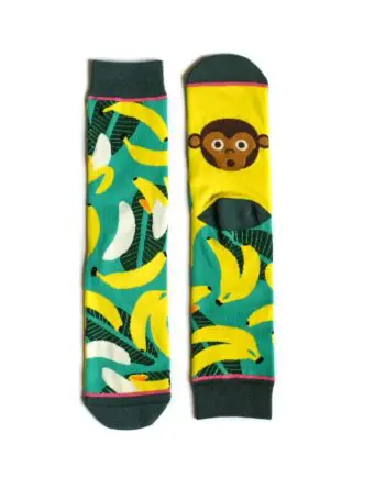 "Monkey Business" Unisex Novelty Crew Socks by Woven Pear