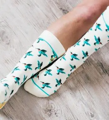 "Hummingbirds" Unisex Novelty Crew Socks by Woven Pear