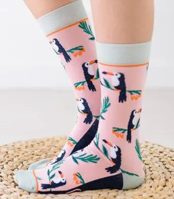 "Toucan Tango" Unisex Novelty Crew Socks by Woven Pear