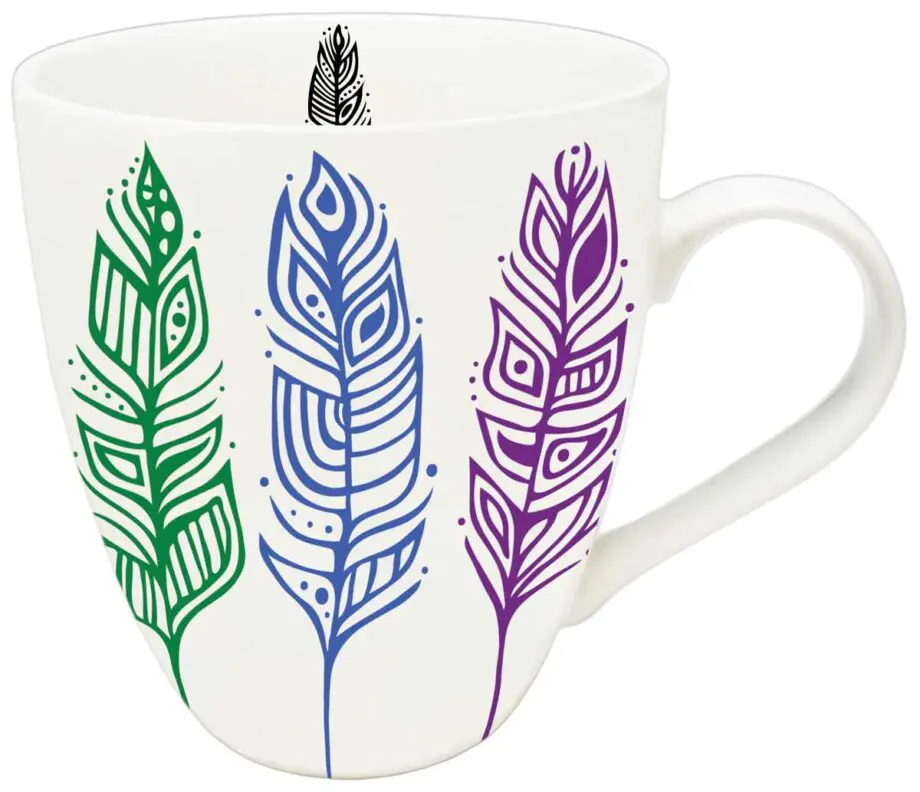 "Pride Feathers" 18 oz. Signature Mug by Artist Patrick Hunter