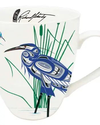 "Hummingbird & Blue Heron" 18 oz. Signature Mug by Artist Richard Shorty