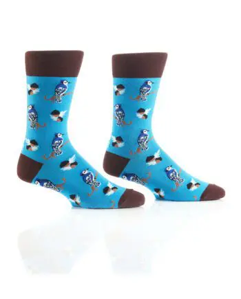 Blue Jay Design Men's Novelty Crew Socks by Yo Sox