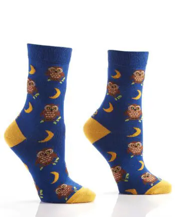 Night Owl Women's Novelty Crew Socks by Yo Sox