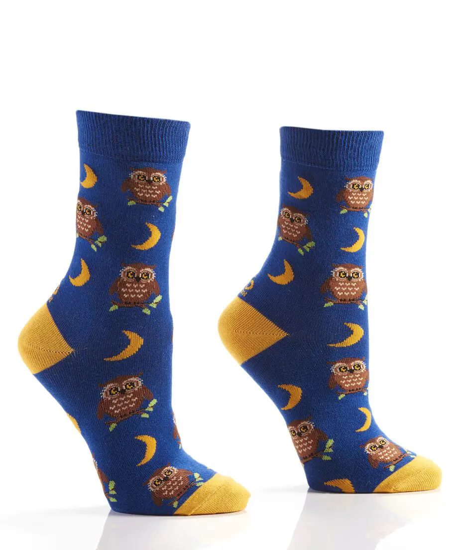 Night Owl Women's Novelty Crew Socks by Yo Sox