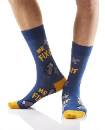 "Mr Fix It" Men's Novelty Crew Socks by Yo Sox