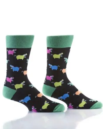 "Hangry Hippo" Men's Novelty Crew Socks by Yo Sox