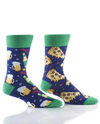 "Beer and Pizza" Men's Novelty Crew Socks by Yo Sox