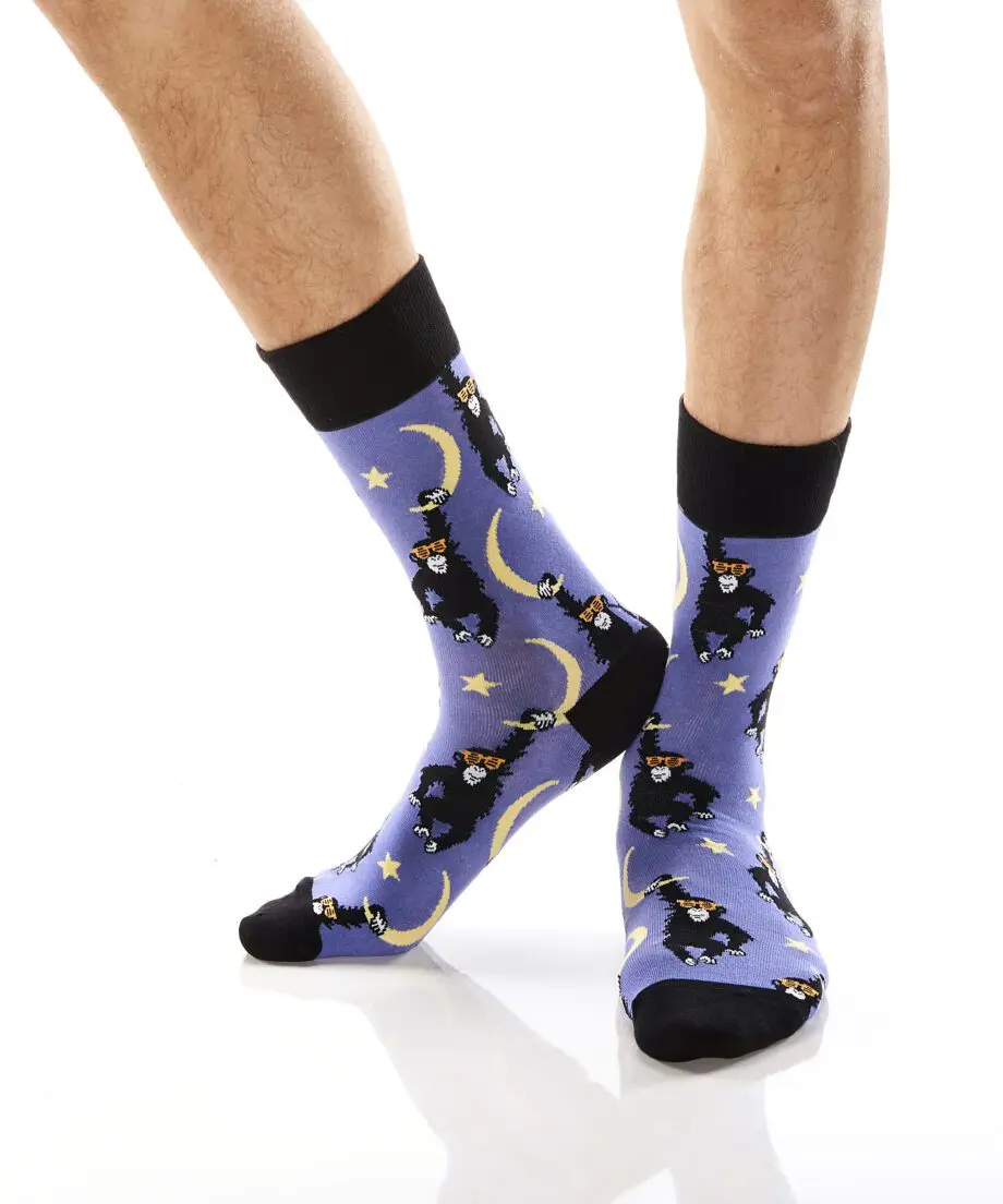 Space Monkey Men's Novelty Crew Socks by Yo Sox