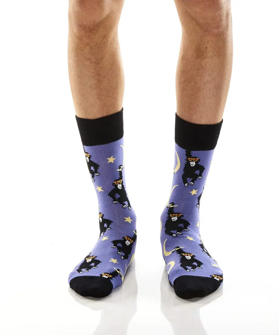 Space Monkey Men's Novelty Crew Socks by Yo Sox