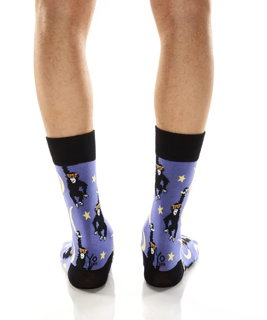 Space Monkey Men's Novelty Crew Socks by Yo Sox