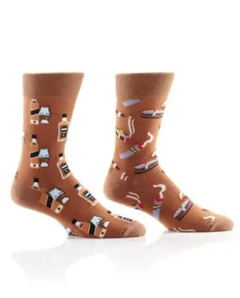 "Cigar & Whiskey" Men's Novelty Crew Socks by Yo Sox