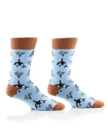 "Ocean Time (Orca)" Men's Novelty Crew Socks by Yo Sox