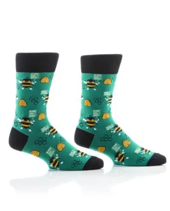 "Save The Bees" Men's Novelty Crew Socks by Yo Sox