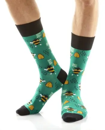 "Save The Bees" Men's Novelty Crew Socks by Yo Sox