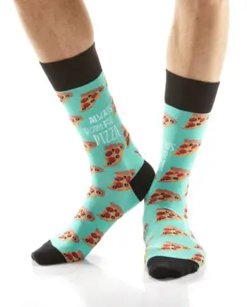 "Pizza Lover" Men's Novelty Crew Socks by Yo Sox