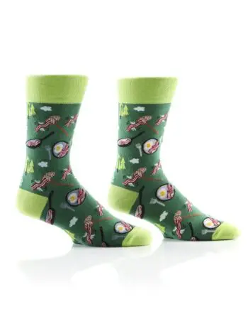 "Bacon In the Wild" Men's Novelty Crew Socks by Yo Sox