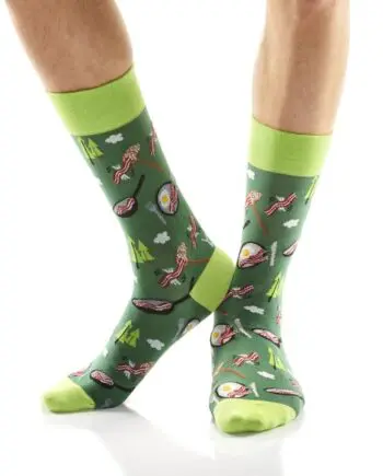 "Bacon In the Wild" Men's Novelty Crew Socks by Yo Sox