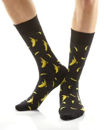 "Banana Mania" Men's Novelty Crew Socks by Yo Sox