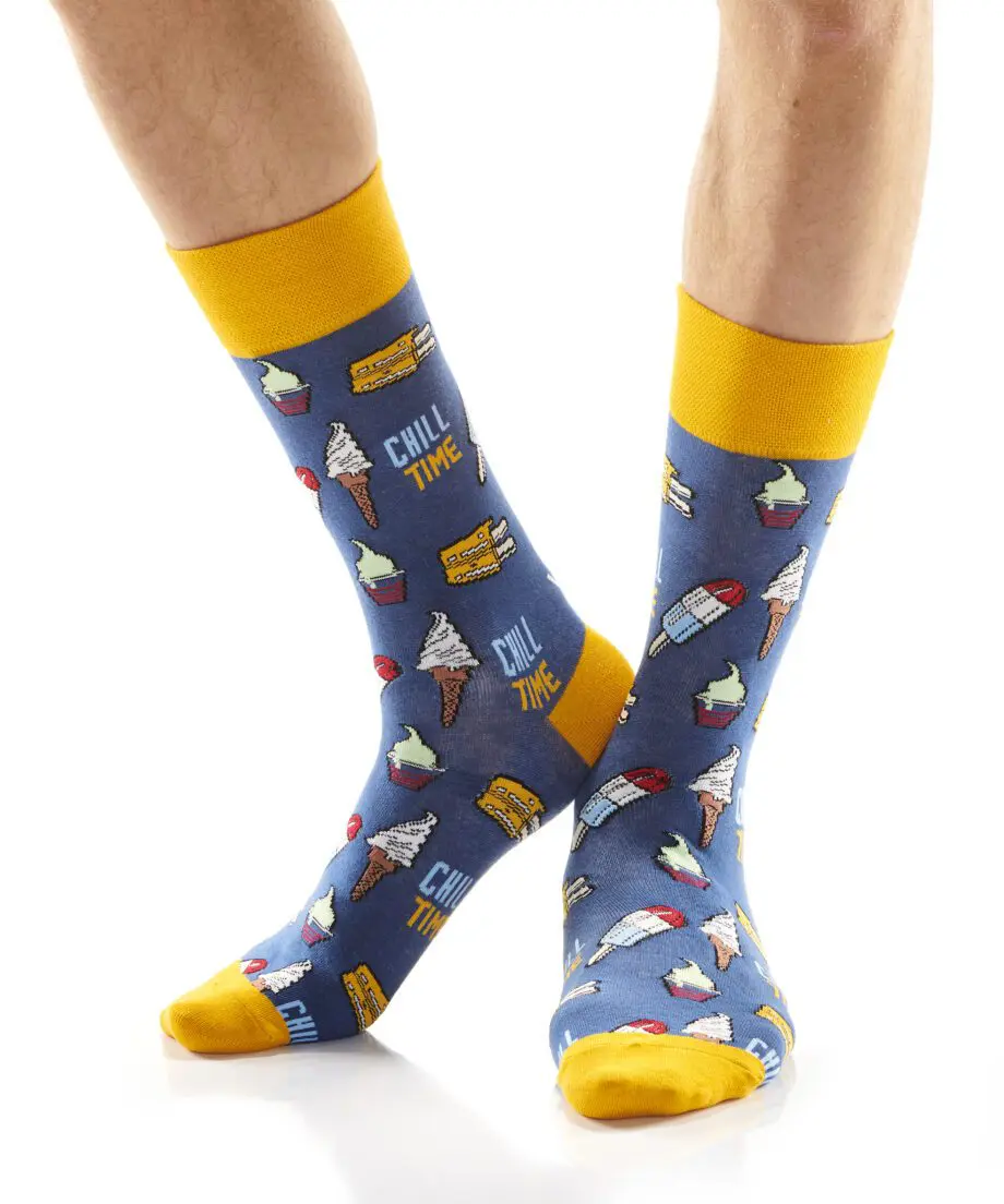 Chill Time Men's Novelty Crew Socks by Yo Sox