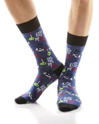 "Kiss My Put" (Golf) Men's Novelty Crew Socks by Yo Sox