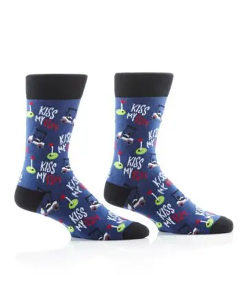 "Kiss My Put" (Golf) Men's Novelty Crew Socks by Yo Sox