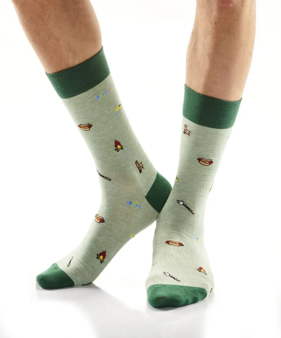 "Cottage Day" Men's Novelty Crew Socks by Yo Sox