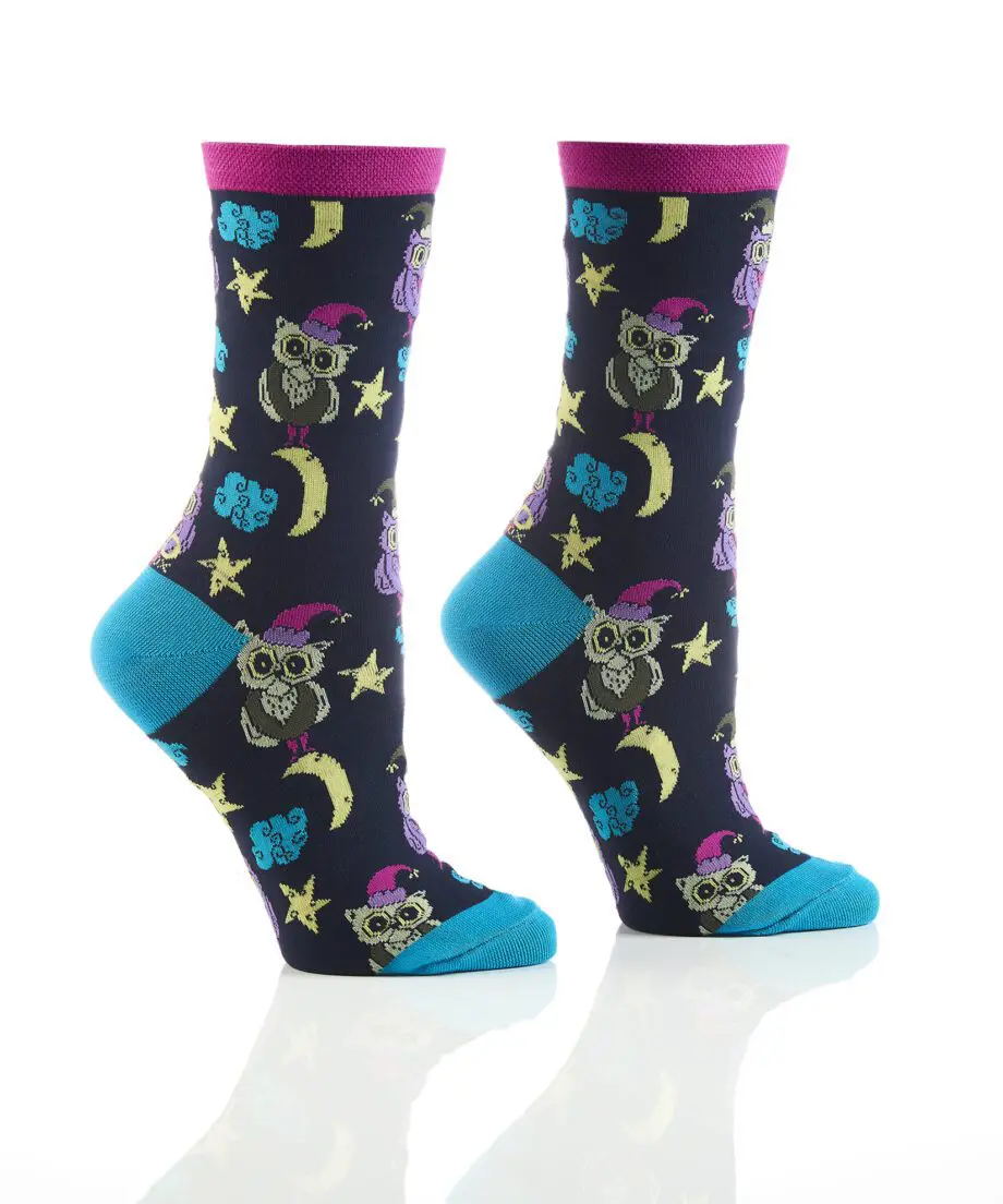 Night Owl Women's Novelty Crew Socks by Yo Sox