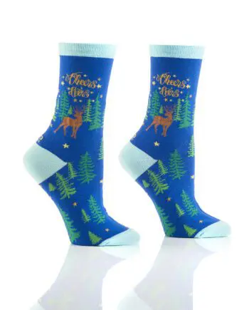 Cheers Deers Women's Novelty Crew Socks by Yo Sox