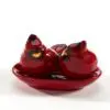 Ceramic Cardinal Salt & Pepper Shakers with Plate