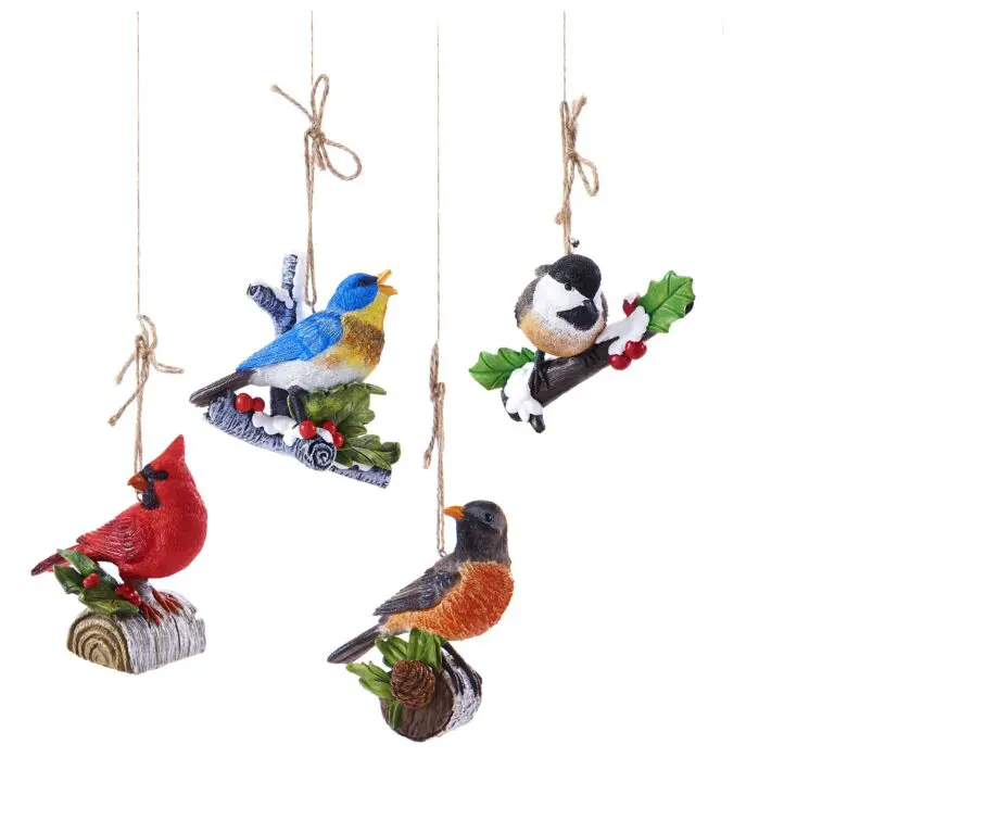 Bird on Branch Ornaments