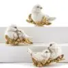 Bird Decor in Antique White Finish with Glitter