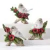 Birds on Branch with Poinsettias