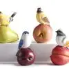 3.7" Birds Figurines on Fruit