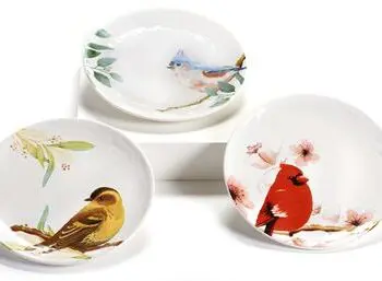 7.5" Ceramic Plate with Bird Design