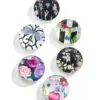 4 cm Round Glass Magnet with Botanical Designs