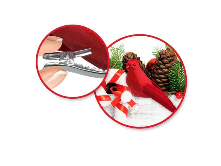 5" Red Cardinals with Gator Clip - Set of 2