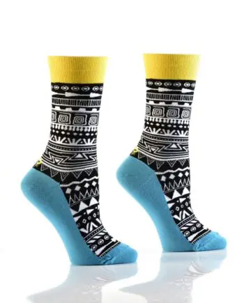 "Geometric Stripes" Women's Novelty Crew Socks by Yo Sox