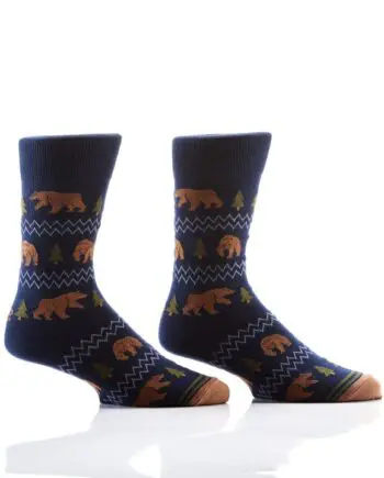 "Bears & Trees" Men's Novelty Crew Socks by Yo Sox